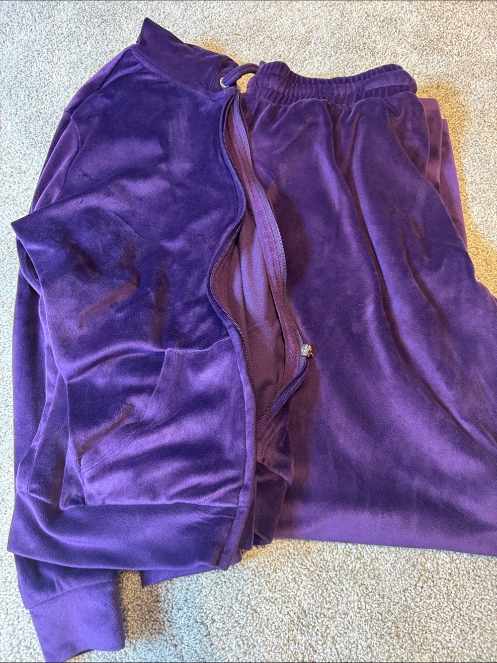 New York & Company Purple Velour Set